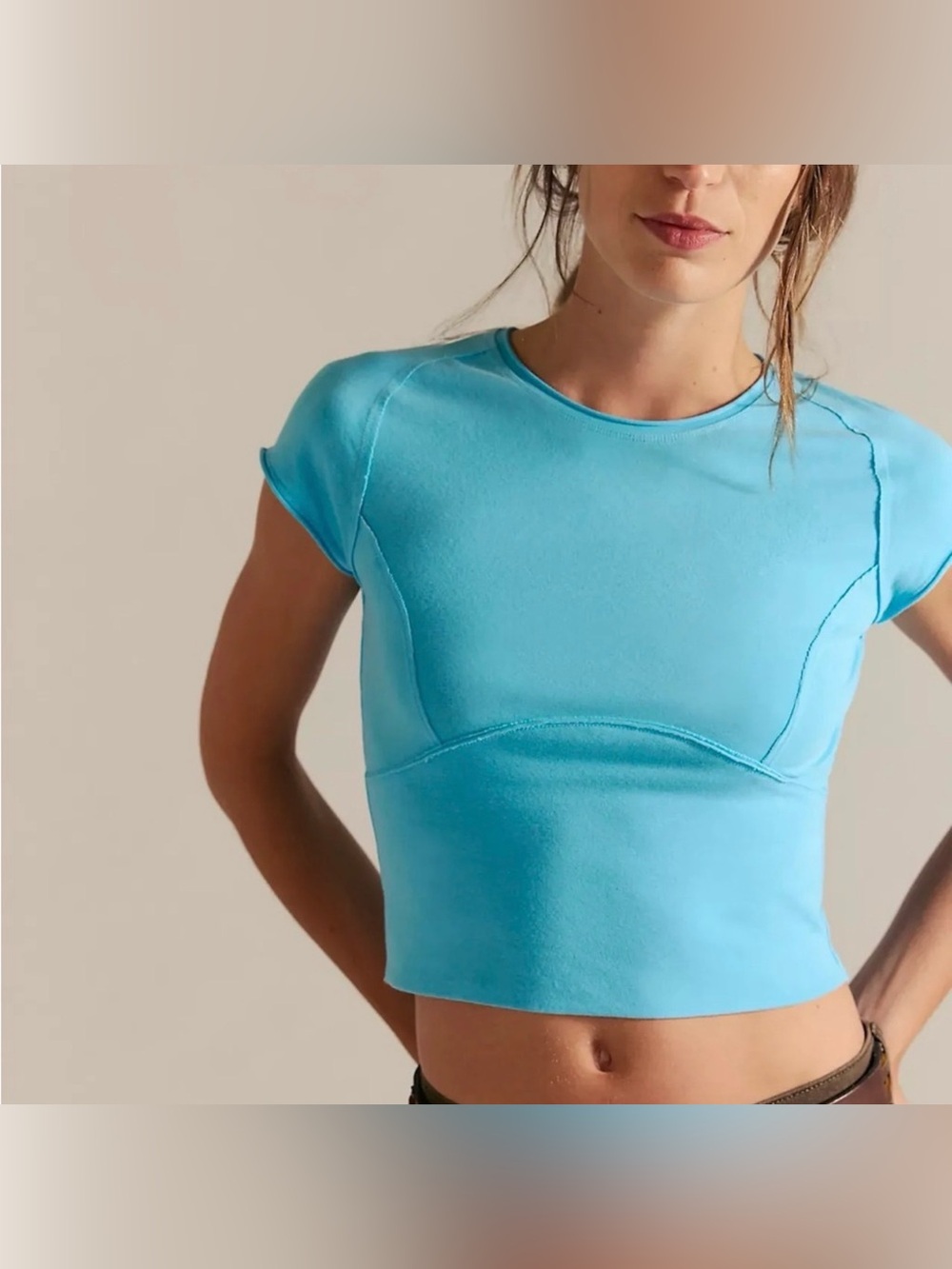 New We The Free by Free People Protagonist Tee ~ Aqua Blue